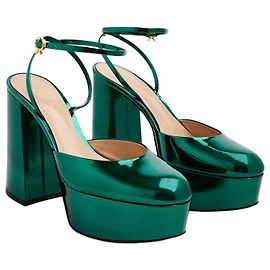 Gianvito Rossi Dua 70 Verde Metallico 39