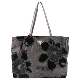 Prada Samtblumen Nylon Tote Bag