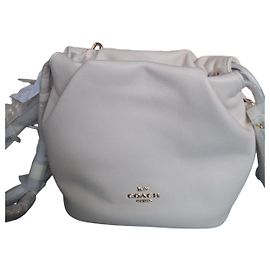 Borsa a secchiello Coach in pelle bianca