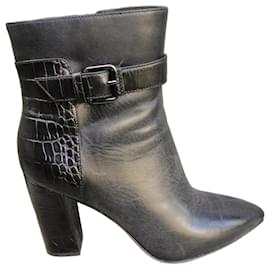 Botines de cuero negro What For - Autre Marque
