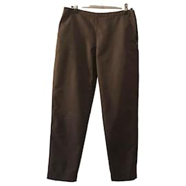 Prada braune Satin-Mischung Baumwollhose Größe 36 FR (40 IT)