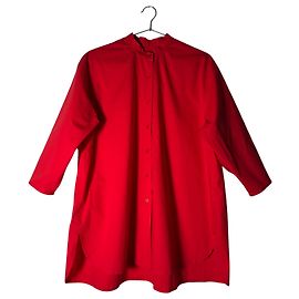 Camisa Casey-Casey Roja de Algodón Lavado Oversize