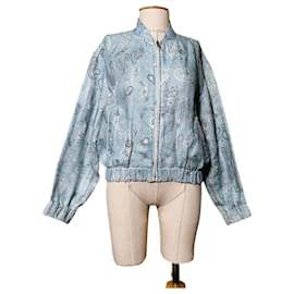 Giacca Bomber Iro Omiando Bandana Blu Lino