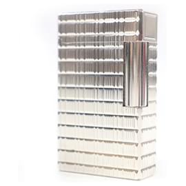 Autre Marque Dupont Line 1 Long Block Check Silver Lighter