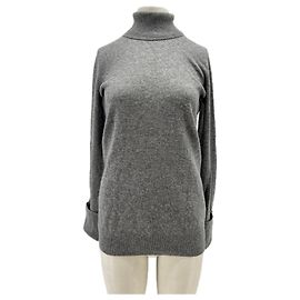 Equipment Grauer Rollkragenpullover aus Kaschmir