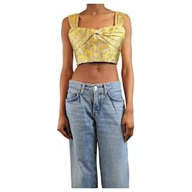 Top en jacquard lurex jaune - taille UK 6 - Prada
