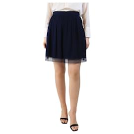 Mini falda de chifón de seda azul - talla UK 12 - Dior