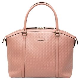 Borsa a mano grande microguccissima rosa di Gucci