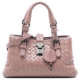 Bolso Roma Mini Nappa Intrecciato rosa de Bottega Veneta