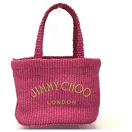 Borsa da spiaggia mini raffia East West di Jimmy Choo
