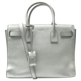 SAC DE JOUR BABY 377183 IN PELLE ARGENTATA SAINT LAURENT