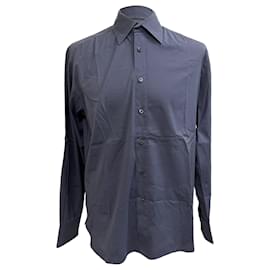 Prada Hemd mit Knöpfen aus navyblauer Baumwolle