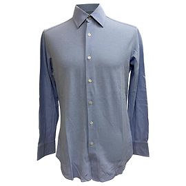 Camicia button-down testurizzata Brioni in cotone blu