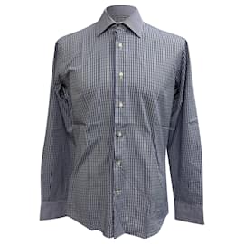 Camisa de estampa xadrez Etro em algodão azul
