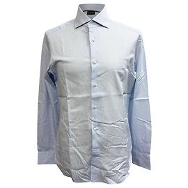 Gestreifte Button-Down-Hemd Trofeo Ermenegildo Zegna aus hellblauer Baumwolle