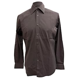 Camicia con bottoni Prada in cotone marrone