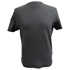 T-shirt a girocollo Prada in cotone grigio