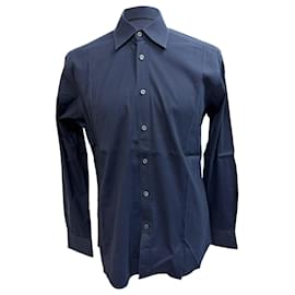 Prada Hemd mit Knöpfen aus navyblauer Baumwolle