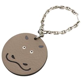 Hermes Beige Leather Handbag Charm - Hermès