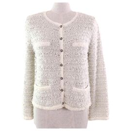 Autre Marque Cardigan in cotone tweed con nastro FOXEY