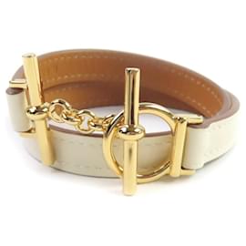 Bracelet en cuir Swift Double Tour Croisier Hermès Taille 17