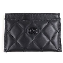 Tarjetero Chanel Matrasse COCO Mark de piel de cordero