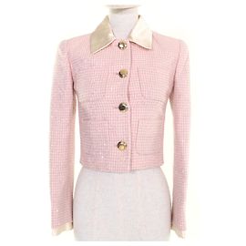 Miu Miu MiuMiu kurz geschnittene Jacke aus Tweed mit Pailletten aus Schurwolle