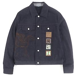 Herren Denim-Jacke aus Baumwolle Hermes Ancon au Carre - Hermès