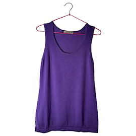 Alberto Bini Ärmelloser Merinowollpullover Lila - Autre Marque