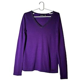 Pedro Del Hierro Lila Wollpullover mit Kristallen - Autre Marque
