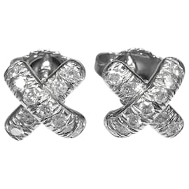 Orecchini in platino con ricamo incrociato Tiffany & Co.