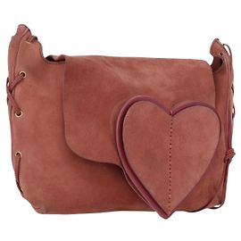 Borsa a Spalla GUCCI Camoscio Rosa Oro 95107 Auth 172039
