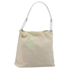 PRADA Shoulder Bag Nylon Ivory Silver Auth 173830