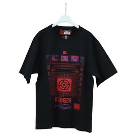 Dolce & Gabbana DOLCE&GABBANA D&G ~ Camiseta Jujutsu Kaisen de algodón negro Auth 167064SM