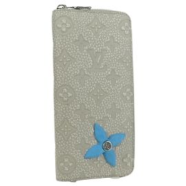 Cartera Vertical Zippy Taurillon Climbing Louis Vuitton Marfil M81573 Auth 172432SAM