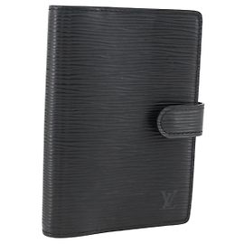 TAGEPLANERDECKEL LOUIS VUITTON Epi Agenda PM Schwarz R20092 LV Auth BA11328
