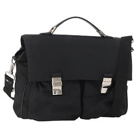 Borsa a Spalla GUCCI Nylon 2way Nera Argento Auth 172937