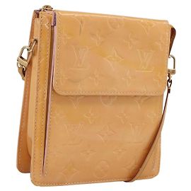 LOUIS VUITTON Pouch Motto Monogram Vernis Rosa Malvavisco M91312 LV Auth hk3549