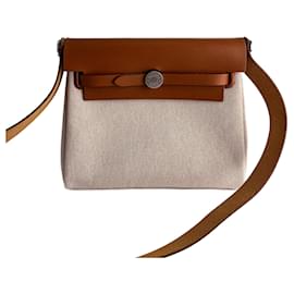 Herbag Mini Vache Hunter in pelle incrociata beige - Hermès