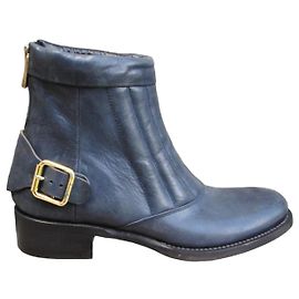 Stivaletti in pelle blu Rupert Sanderson
