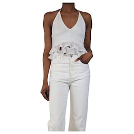 Top corto blanco con cuello halter - talla UK 8 - Alaïa