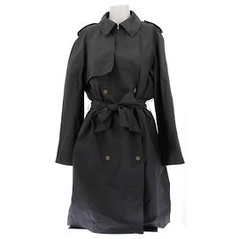Lanvin Trench largo gris antracita de algodón