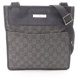 Gucci GG Schultertasche aus Denim und Leder