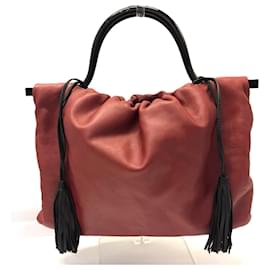 Borsa a mano in pelle nappa rossa Loewe