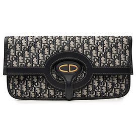Faltbare Clutch aus blauer Oblique-Canvas von Dior