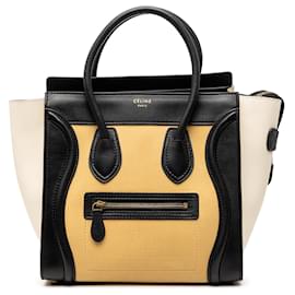 Celine Tote de Viagem Micro Tricolor em Couro Amarelo - Céline
