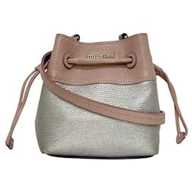 Borsa a spalla Miu Miu rosa e argento