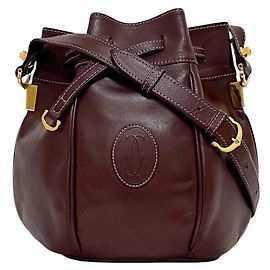 Borsa a Spalla in Pelle Bordeaux Cartier