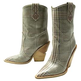 FENDI COWBOY-STIEFEL TARTAN-DRUCK 38 IT 39 FR STIEFEL - Fendi