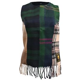 Top a canotta frangiato tartan di Marine Serre in lana multicolore